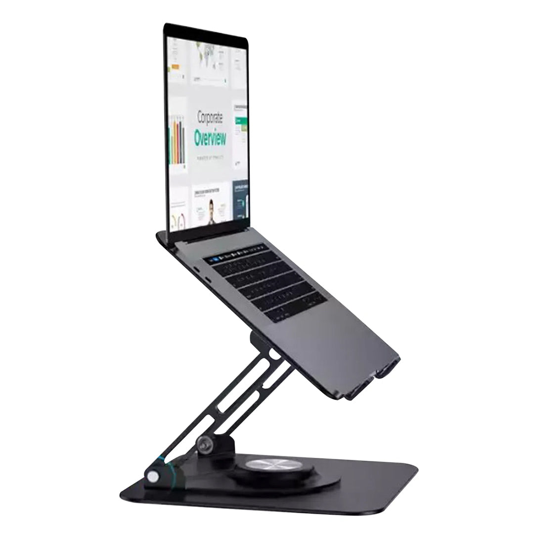 Soporte de aluminio Para Laptop Base Giratoria Plegable HF147 Negro