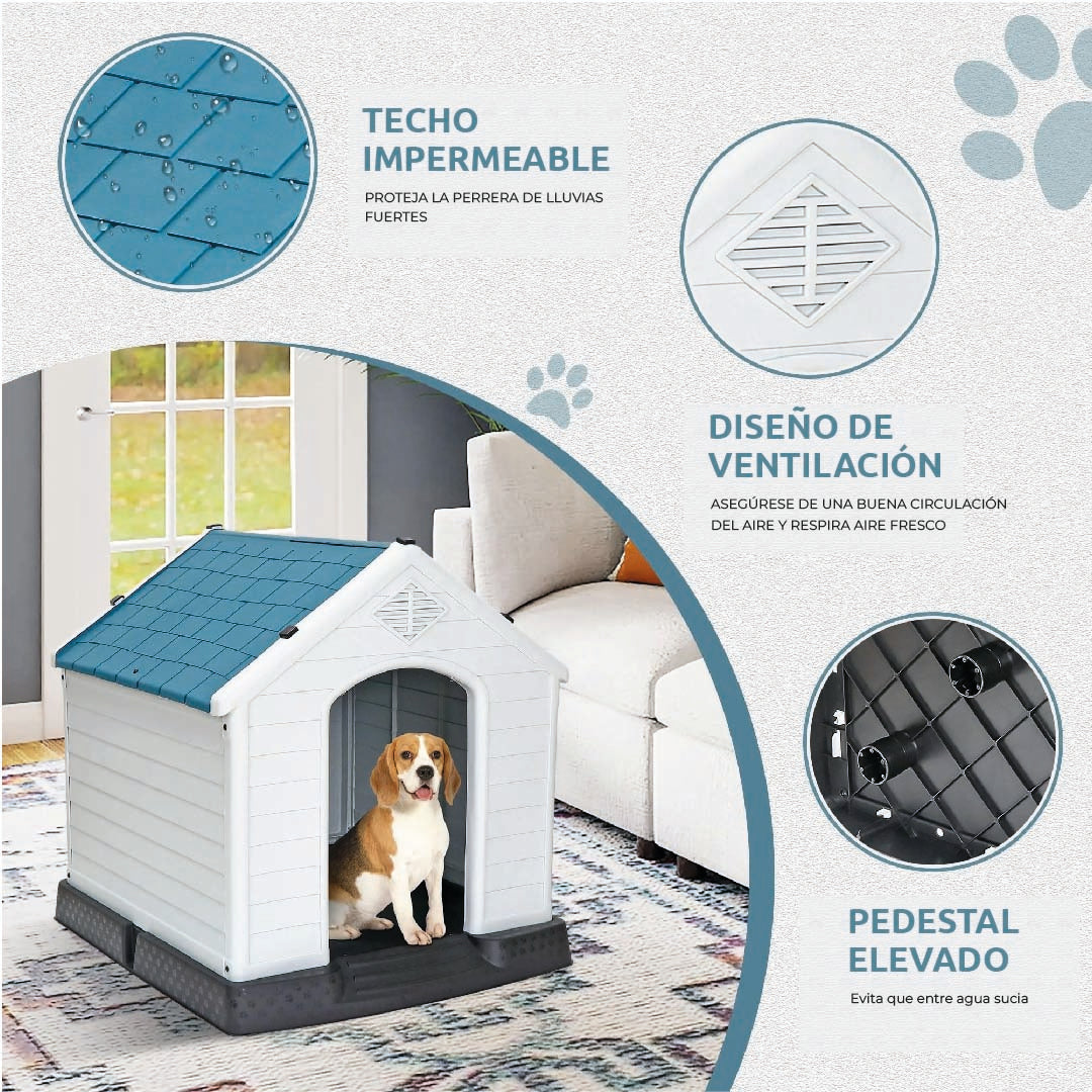 Casa Para Perro Raza Mediana Grande 90x103x93cm Rojo -TallaXL