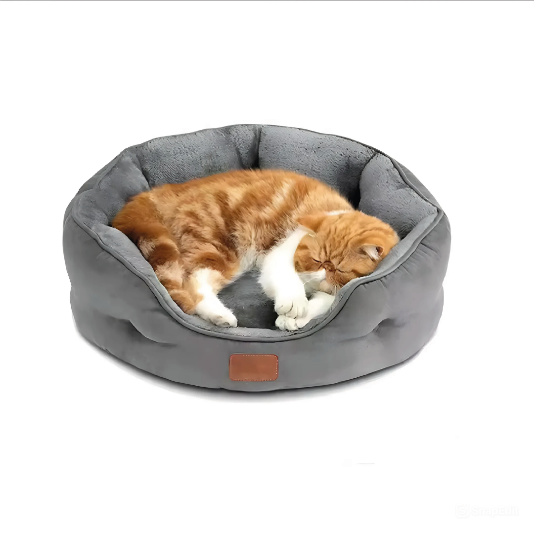 Cama Para Perros Acolchado Suede Gris - Talla M