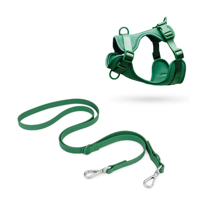 Correa y Pechera Ajustable Para Perros Verde - Talla S