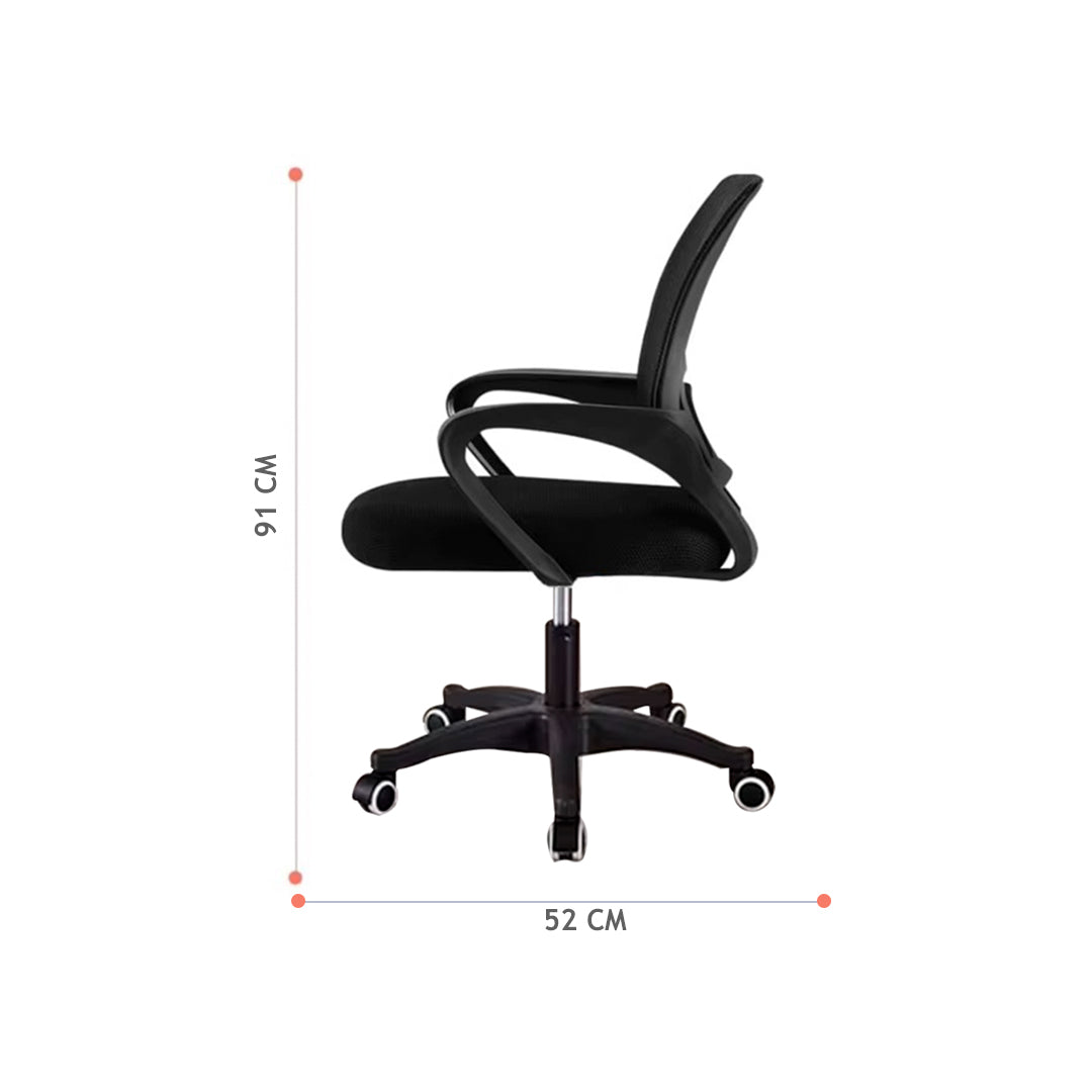 Silla Ergonómica CRN-010-BK Giratoria Negra