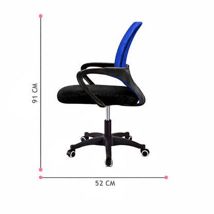 Silla Ergonómica CRN-010-BL Giratoria Azul-Negra