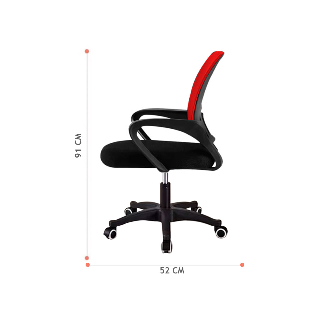 Silla Ergonómica CRN-010-RD Giratoria Rojo-Negra