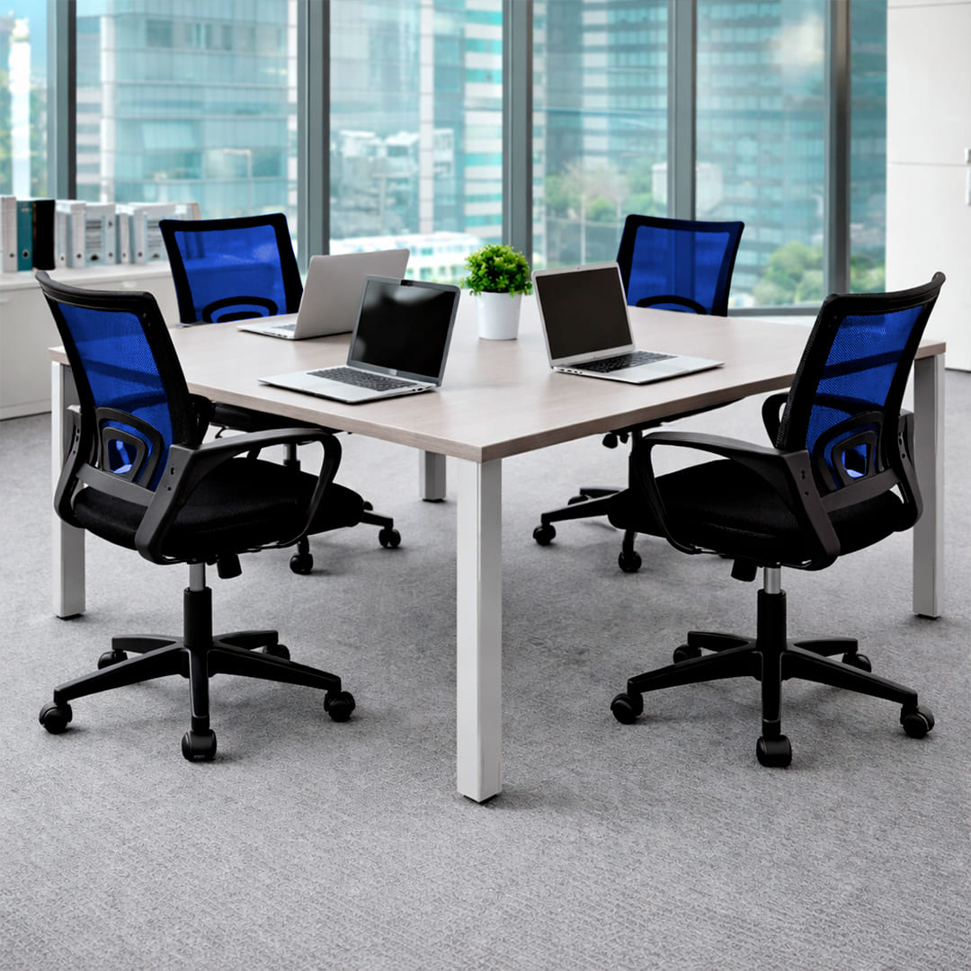 Silla Ergonómica CRN-010-BL Giratoria Azul-Negra
