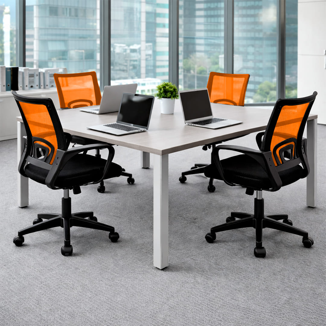 Silla Ergonómica CRN-010-OG Giratoria Naranja-Negra