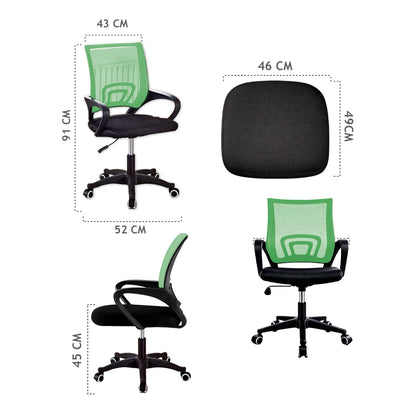 Silla Ergonómica CRN-010-GN Giratoria Verde-Negra