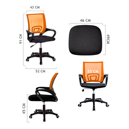 Silla Ergonómica CRN-010-OG Giratoria Naranja-Negra