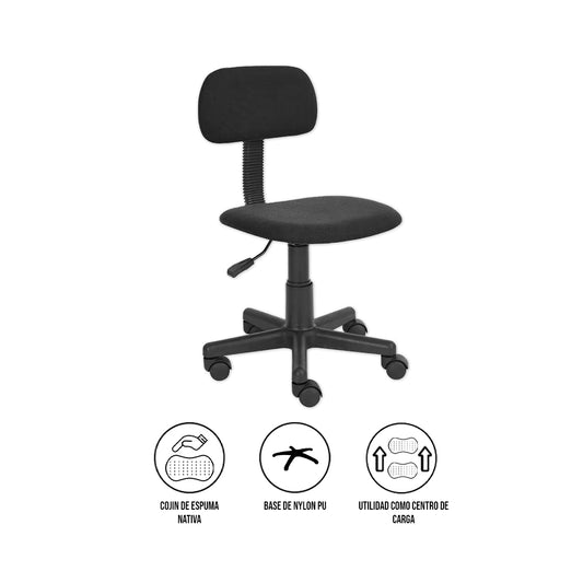 Silla Ergonómica CRN-099 Negra Ajustable 360°