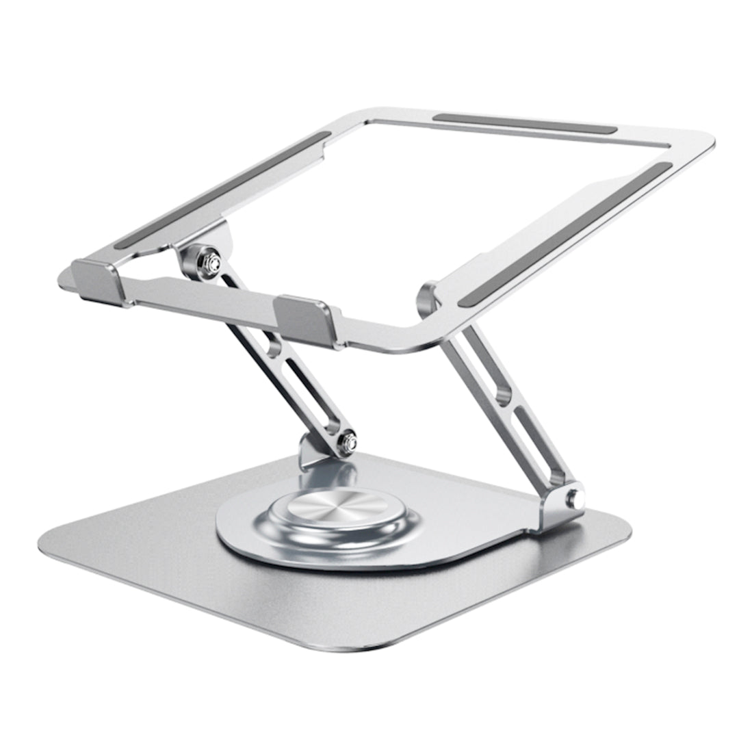 Soporte de aluminio Para Laptop Base Giratoria Plegable HF147 Silver