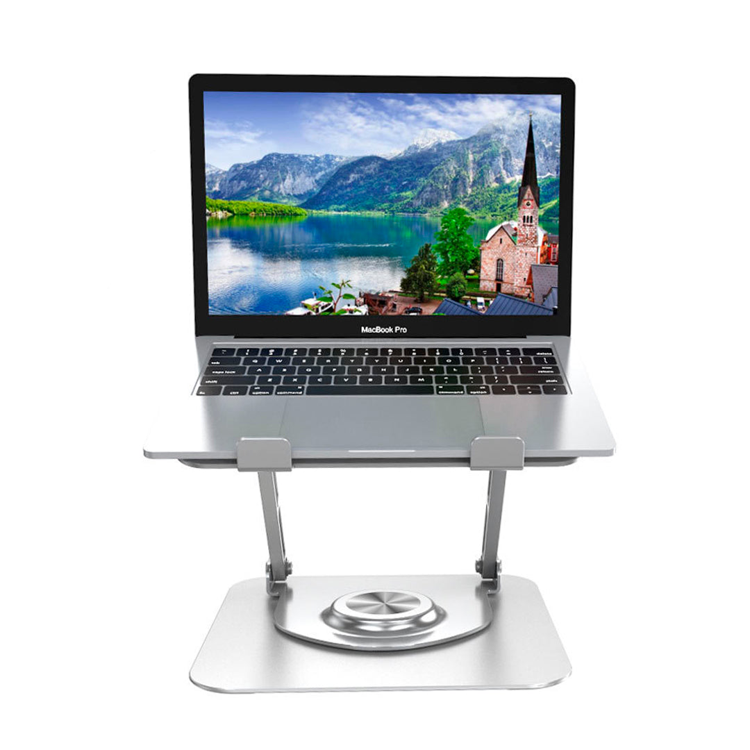 Soporte de aluminio Para Laptop Base Giratoria Plegable HF147 Silver