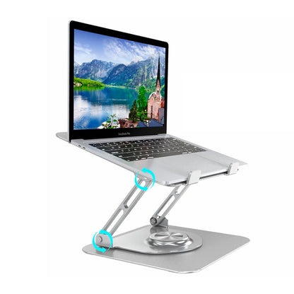 Soporte de aluminio Para Laptop Base Giratoria Plegable HF147 Silver