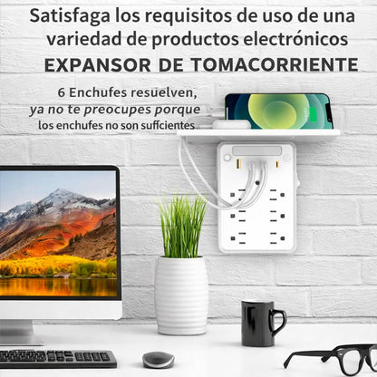 Multipuerto Soporte 15A USB Tipo C HHT106 Blanco