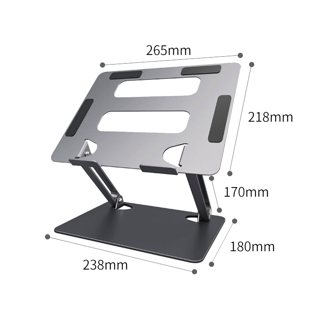Soporte de Escritorio Para Laptop Plegable Aluminio Ergonomico HL303 Gris Oscuro