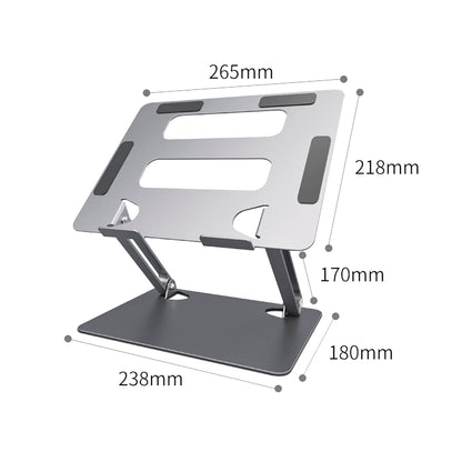 Soporte de Escritorio Para Laptop Plegable Aluminio Ergonomico HL303 Silver
