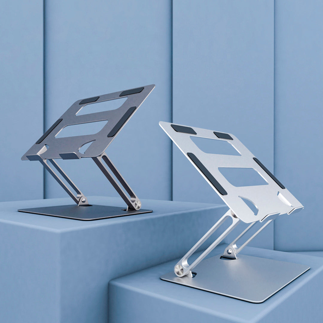 Soporte de Escritorio Para Laptop Plegable Aluminio Ergonomico HL303 Gris Oscuro