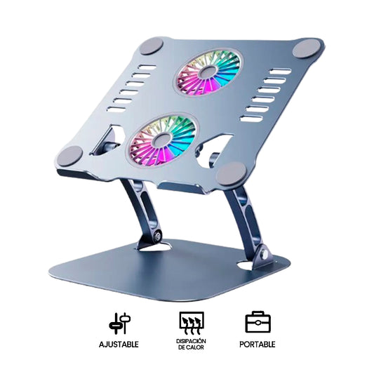 Soporte Para Laptop corporativos for Business Aluminio With Fan Cooling HT619 Gris