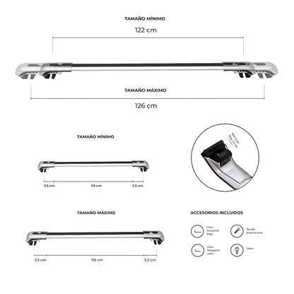 Barras Portaequipajes para auto universal JH-SG654 115cm