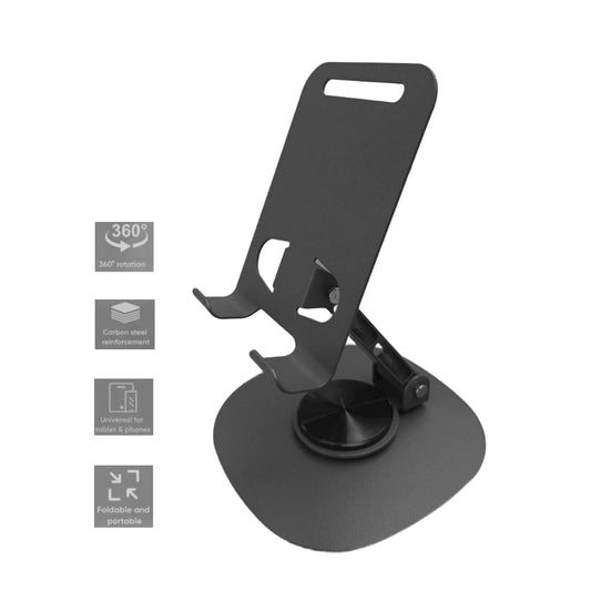 Soporte De Mesa Para Celular S&T Metal Giro 360° L-382 Gris Oscuro