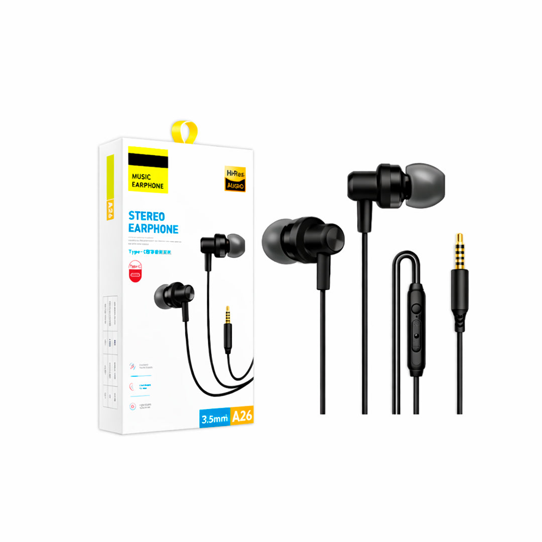 Audífonos NPHE-06 Jack 3.5mm Stereo Negro