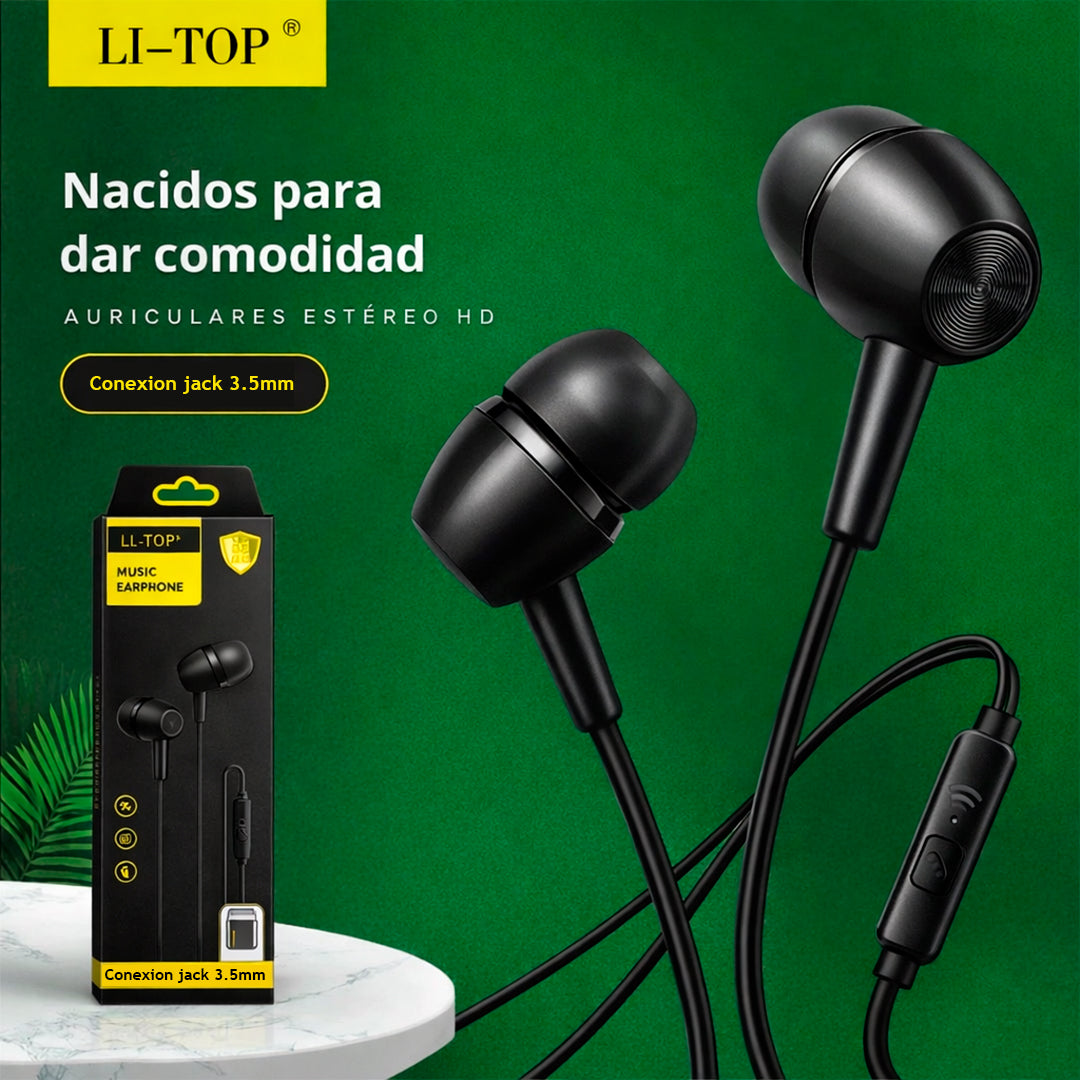 Audífonos NPHE-06 Jack 3.5mm Stereo Negro