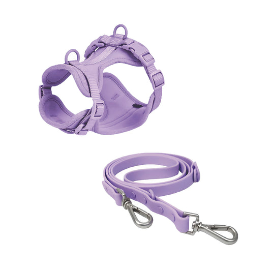 Correa y Pechera Ajustable Para Perros Lila - Talla M
