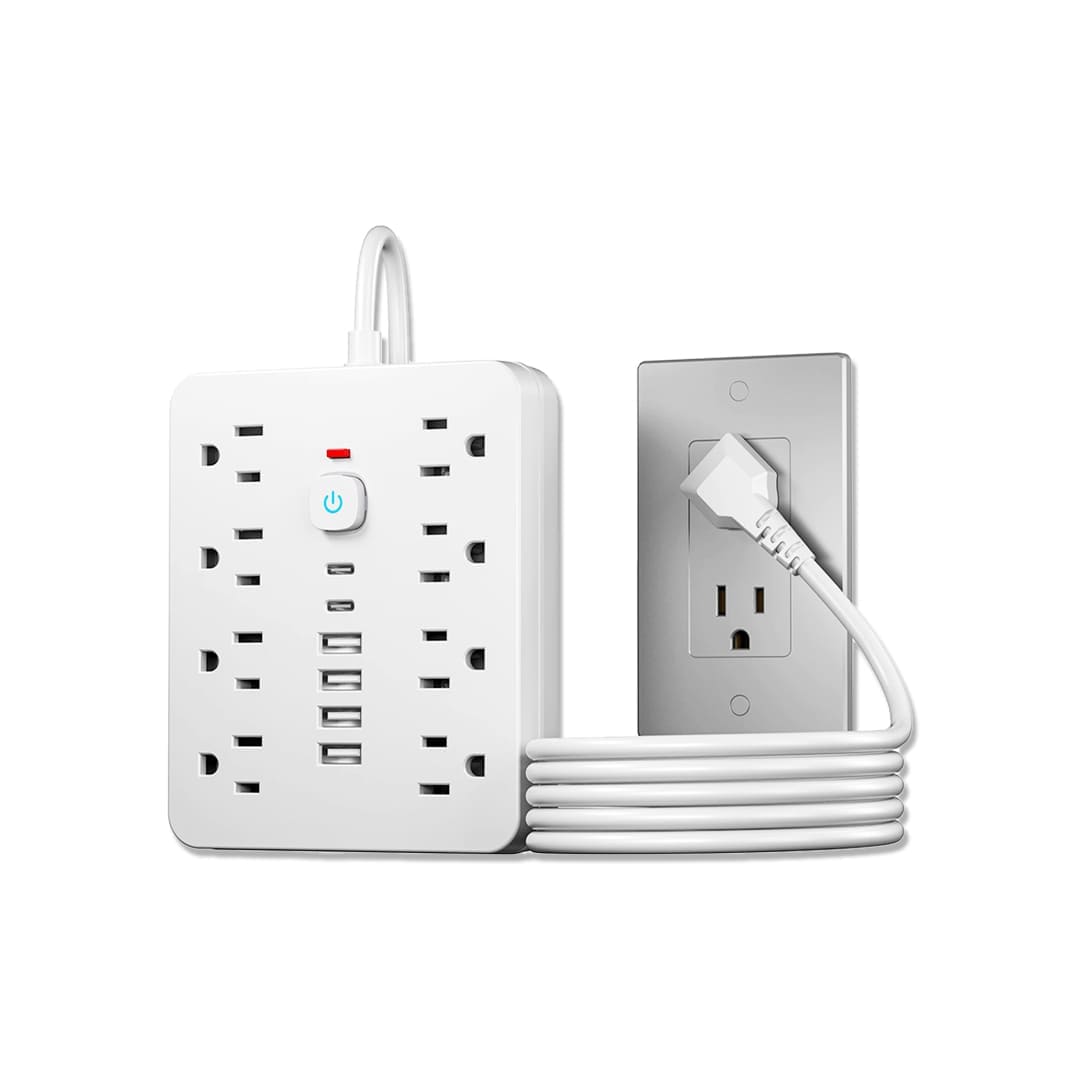 Multipuerto de carga 14en1 8AC 6USB 250V 3m PLS-141 Blanco