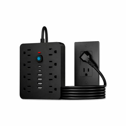 Multipuerto de carga 14en1 8AC 6USB 250V 3m PLS-141 Negro