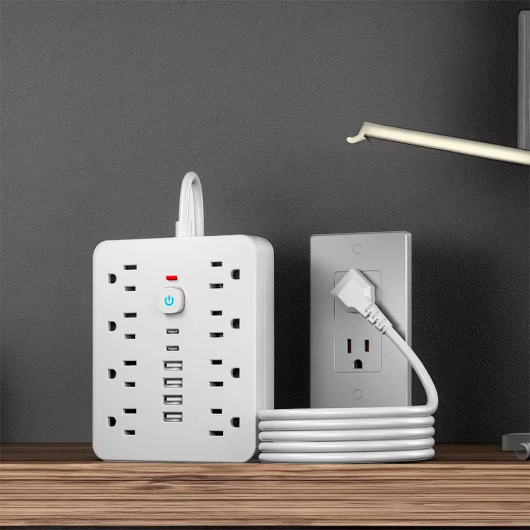 Multipuerto de carga 14en1 8AC 6USB 250V 3m PLS-141 Blanco