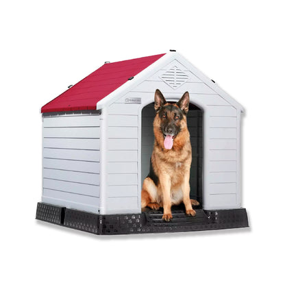 Casa Para Perro Raza Mediana Grande 90x103x93cm Rojo -TallaXL
