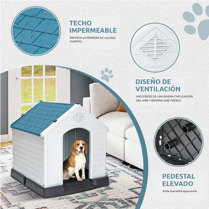 Casa Para Perro Raza Mediana Grande 90x103x93cm Rojo -TallaXL