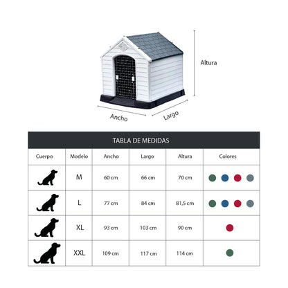 Casa Para Perro Raza Mediana Grande 90x103x93cm Rojo -TallaXL