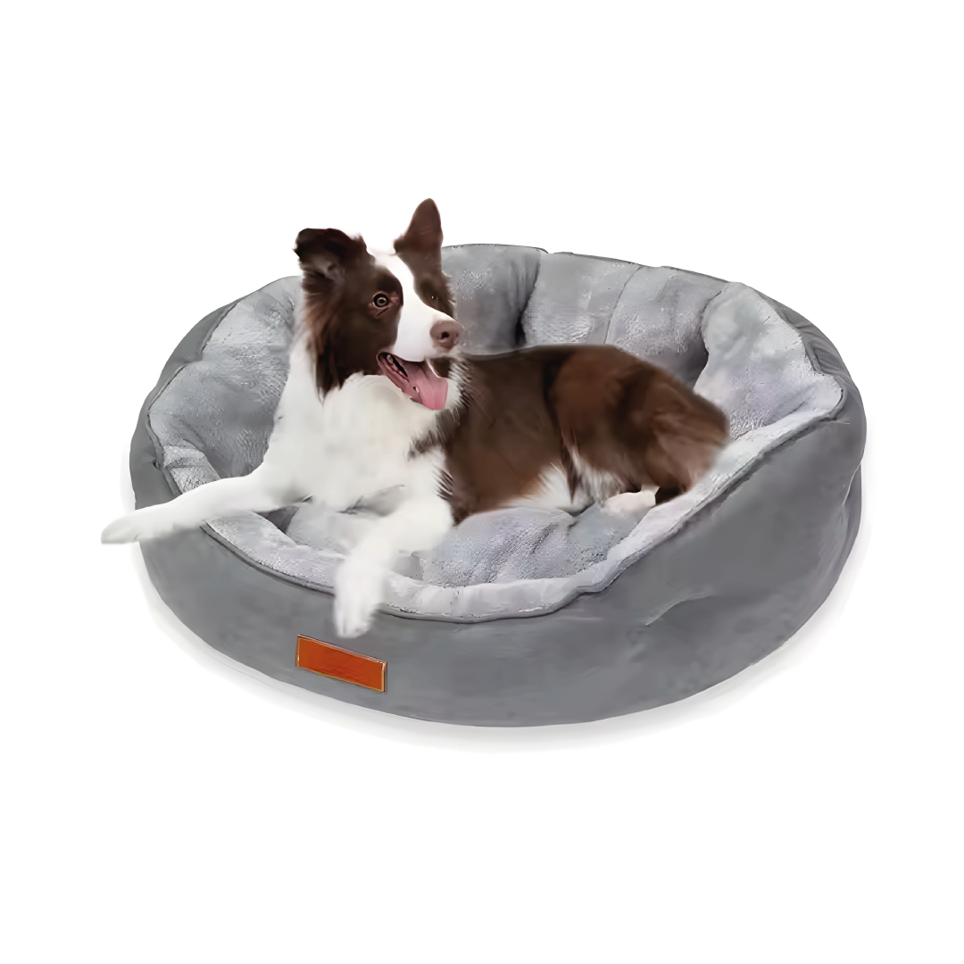 Cama Para Perros Acolchado Suede Gris - Talla M