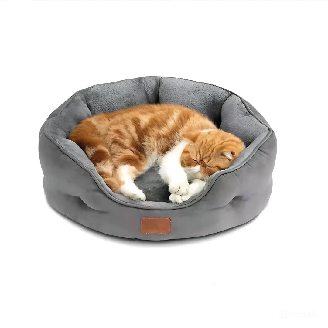 Cama Para Perros Acolchado Suede Gris - Talla S