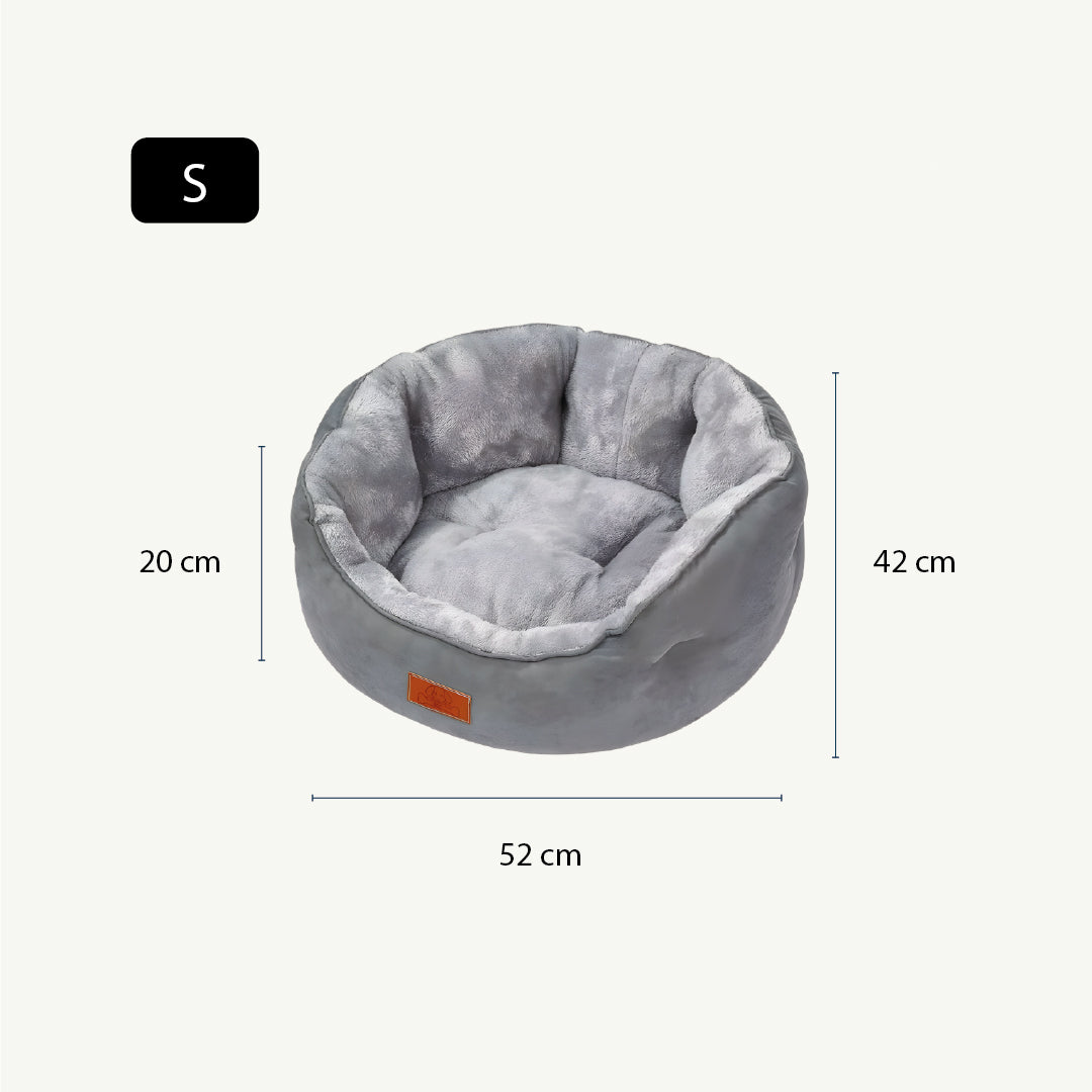 Cama Para Perros Acolchado Suede Gris - Talla S