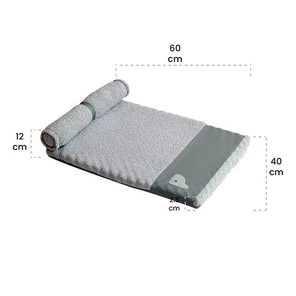Cama Para Perro Con Almohada Felpa Conejo Gris Talla L- SG-PK-15-2L-GREY