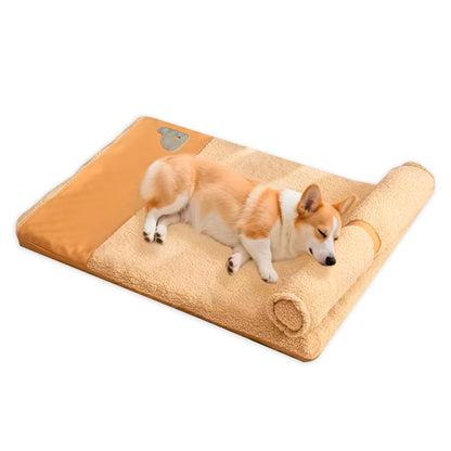 Cama Para Perro Con Almohada Felpa Conejo Gris Talla L- SG-PK-15-2L-GREY