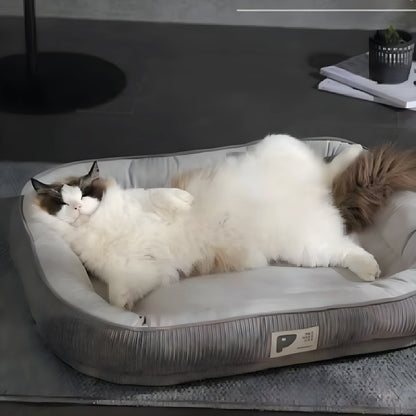 Cama Para Mascotas Extra Suave Gris Blanco - Talla M