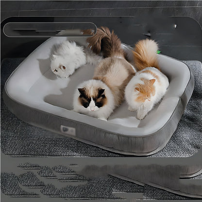 Cama Para Mascotas Extra Suave Gris Blanco - Talla M