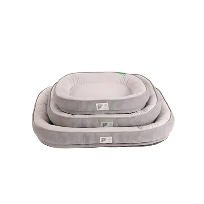 Cama Para Mascotas Extra Suave Gris Blanco - Talla M