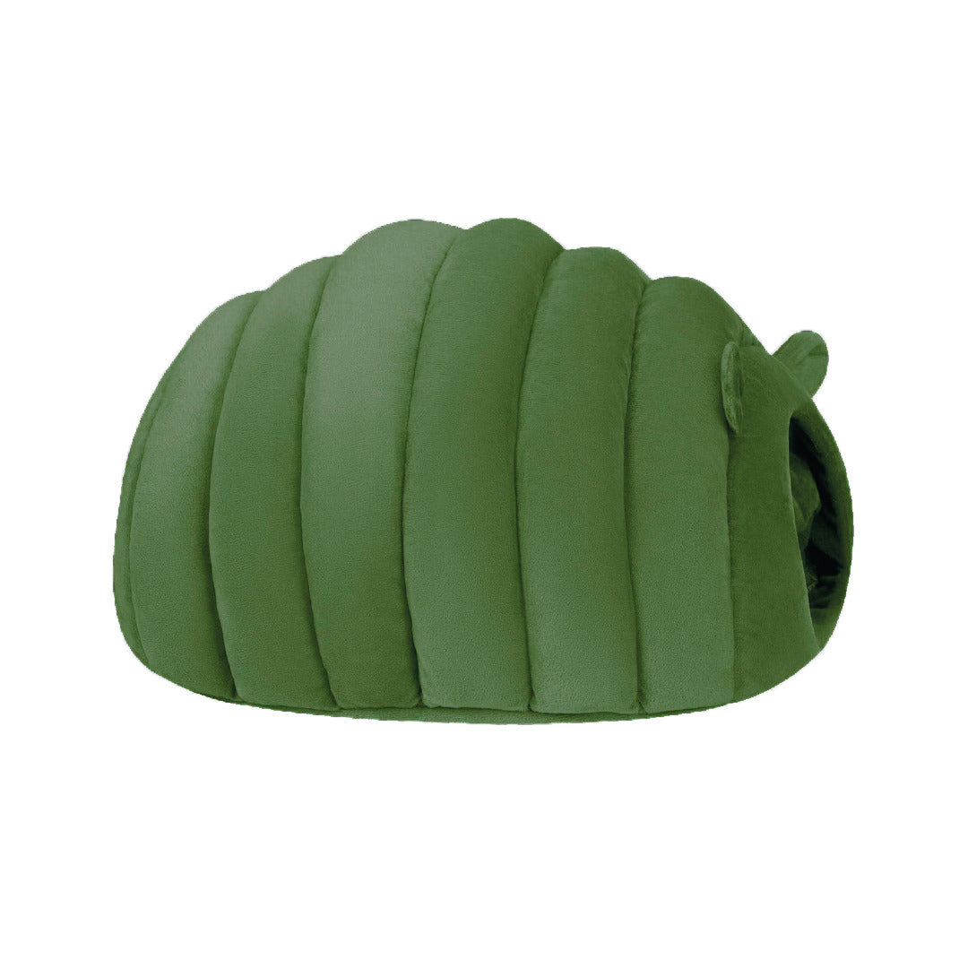 Cama Oruga Cueva Para Gatos Suave Acogedora Verde - Talla S