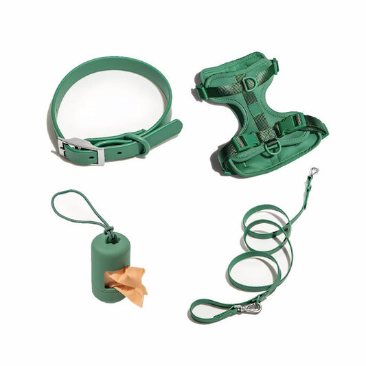 Pack Arnés + Collar + Correa + Dispensador Verde - Talla M