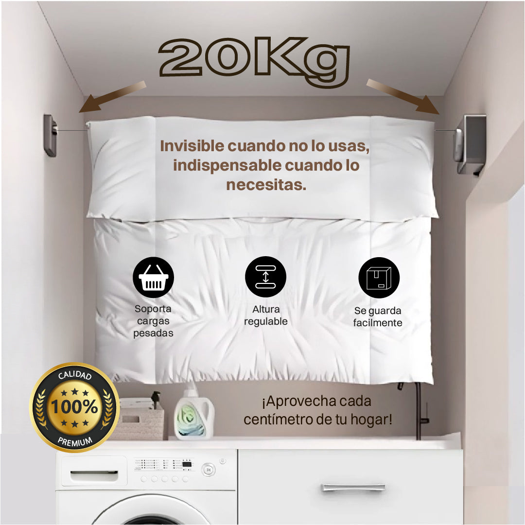 Tendedero Retráctil Extensible – Ahorra Espacio en tu Hogar