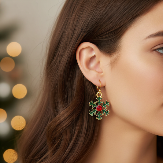 Set de aretes navideños