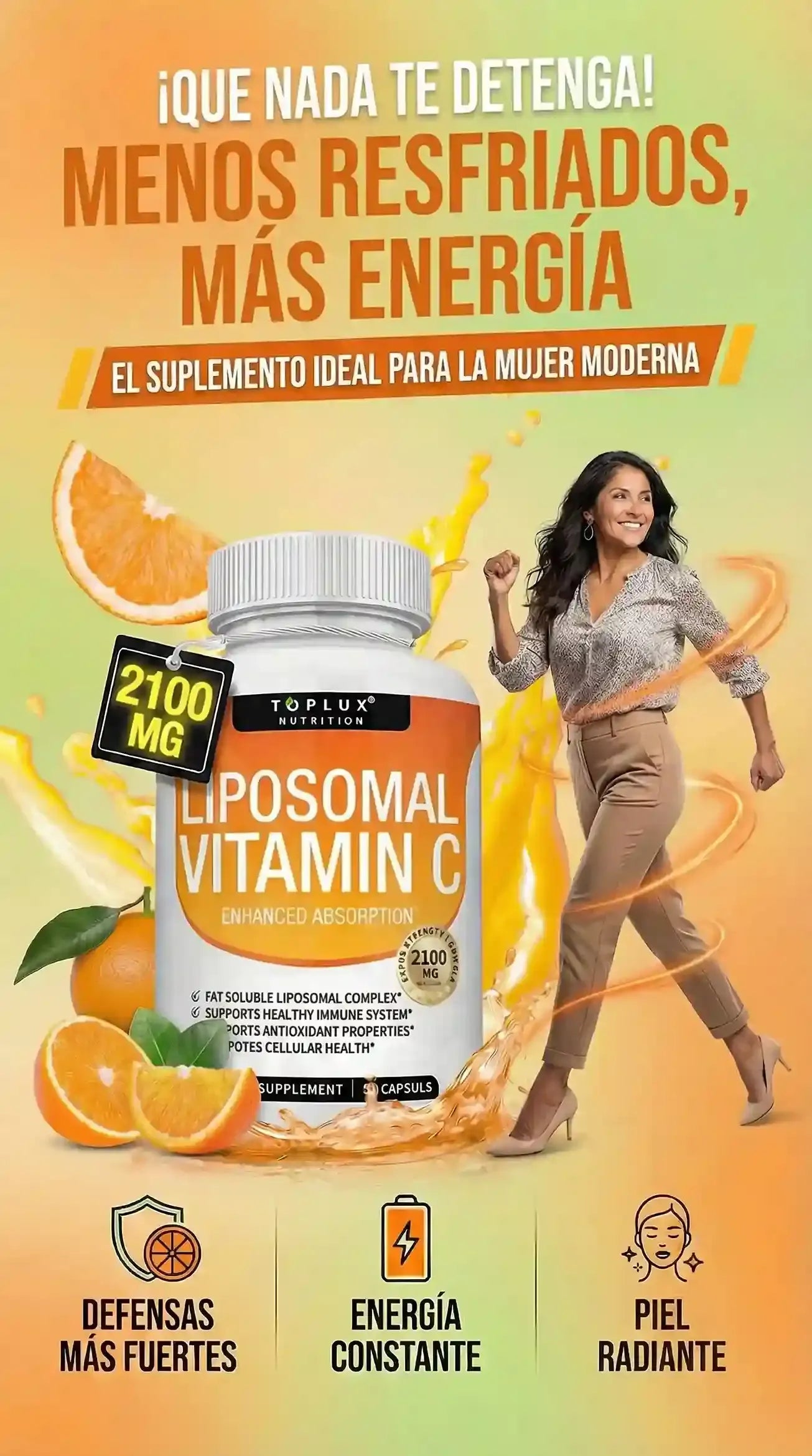 La vitamina C de alta absorción que ayuda a tu cuerpo a tener más defensas, más energía y una piel más saludable